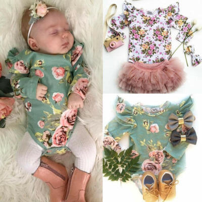 

Infant Baby Girl Long Sleeves Romper Bodysuit Outfits Jumpsuit Playsuit Clothes
