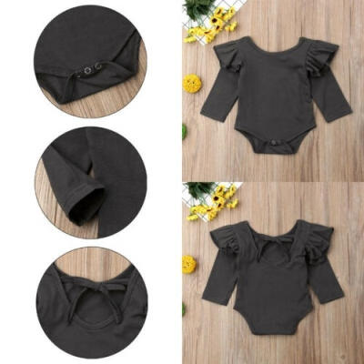

Newborn Baby Infant Girl Cute Long Sleeve Cotton Flounce Romper Bodysuit Jumpsuit Clothes Outfits Tops 3-18M