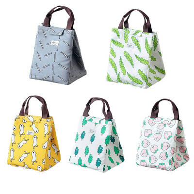 

Simple Pattern Large Insulated Carrier Bag Thermal Picnic Tote Lunch Bags Outdoor Camping Handle Pouch