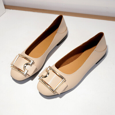 

Single-shoe girl spring Korean version of the retro granny shoes square head shallow flat-bottomed bean shoes lazy shoes