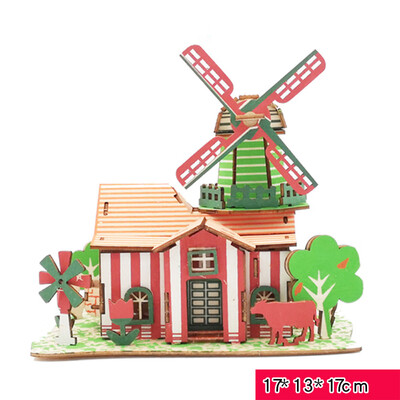 

Gotoamei 3D Wooden Puzzle DIY Building Model Dollhouse Style House Jigsaw Puzzle Kid Toys