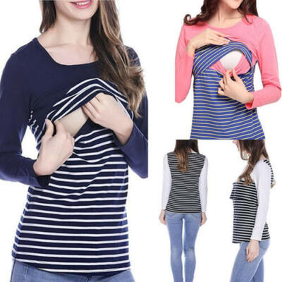 

Pregnant Maternity Nursing Tops Breastfeeding T-Shirt Long Sleeve Blouse Clothes