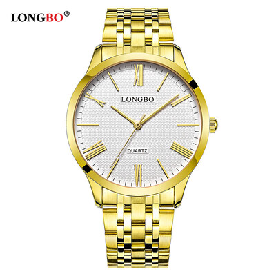 

80265 simple casual gold steel belt mens watch waterproof quartz watch couple watch watch