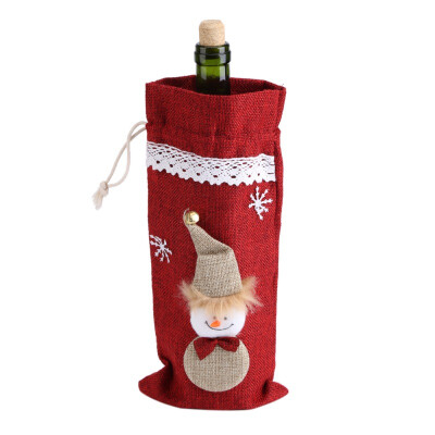 

New Christmas Wine Bottle Decor Set Santa Claus Snowman Deer Bottle Cover Clothes Kitchen Decoration for Year Xmas Dinner Party