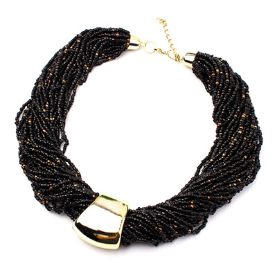 

Handmade Necklace Bead Necklace Europe&the United States White Multicolor Multi layer Bohemia Beads Choker Necklace Women