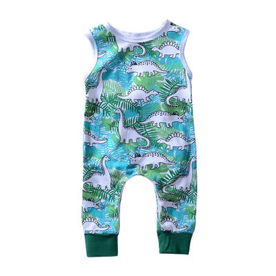 

Fashion Summer Cute Dinosaurs Plants Baby Rompers Sleeveless Loose Jumpsuit