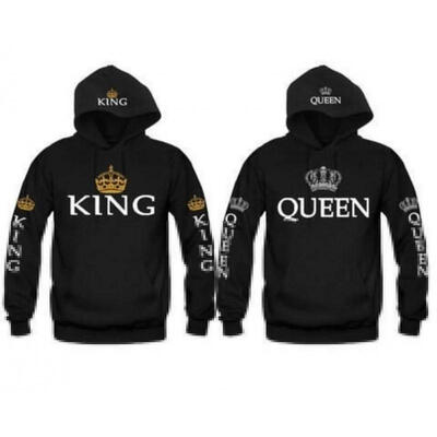 

KING AND QUEEN HOODIES VALENTINE NEW MULTI COLORS MATCHING CUTE LOVE COUPLES