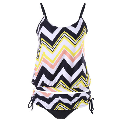 

Spaghetti Strap Zig Zag Tankini Set