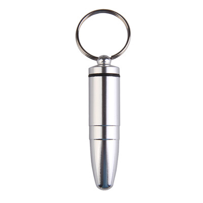 

Waterproof Aluminum Medicine Pill Container Box Bottle Case Keychain Holder