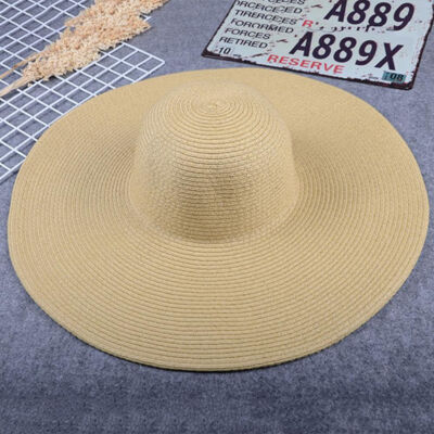 

Packable New Version of Spring&Summer Big Straw Hat Beach Hat Big Hat Visor Ladies Sun Hat