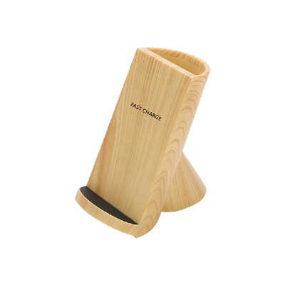 

Fast Wireless Charger Charging Pad Stand Wood for Phones