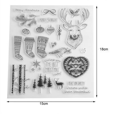

DIY Silicone Transparent Stamp Sheet Seal Scrapbooking Album Christmas Gift Decor DIY Silicone Stamp Sheet Silicone Stamp