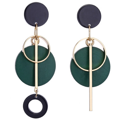 

Fashion Statement Drop Round Wood Earrings For Women Geometric Hollow Alloy Dangle Earring Ethnic Jewelry Gifts