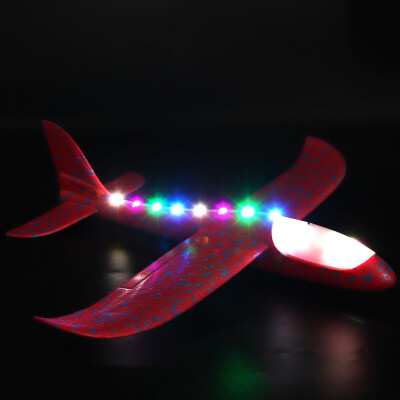 

Gobestart Foam Throwing Glider Airplane LED Night Flying Aircraft Toy Airplane Model Gift