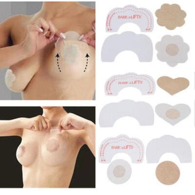 

Breast Push Up Bra Invisible Tape Boob EnhancerNipple Cover Padded Pasties Sticker