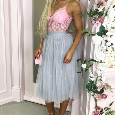 

Layers Tulle Maxi Skirt Womens Evening Cocktail Party Bridesmaid Midi dress