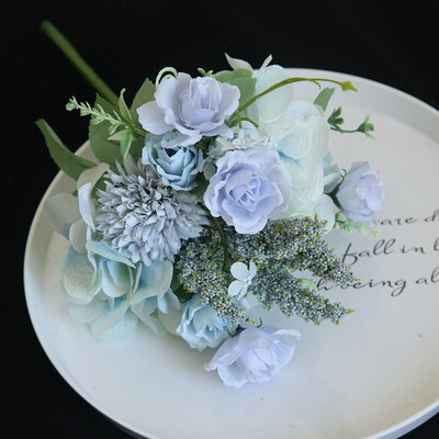 

Gobestart Artificial Rose Flower Peony Flower Leaves Bridal Bouquet Wedding Home Decor