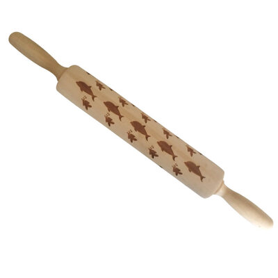 

Xmas Animal Dinosaur Deer Rolling Pin Baking Cookies Biscuit Emboss Dough Roller