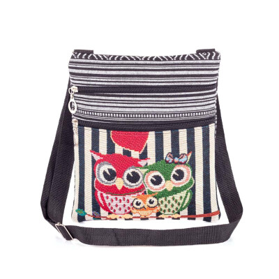 

Multi-Style Durable Sturdy Embroidered Owl Leisure Fashion Canvas Shoulder Bag