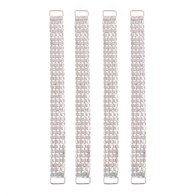 

4pcs Rhinestone Sliver Plated Bikini Connectors Metal Crystal Handmade Belt