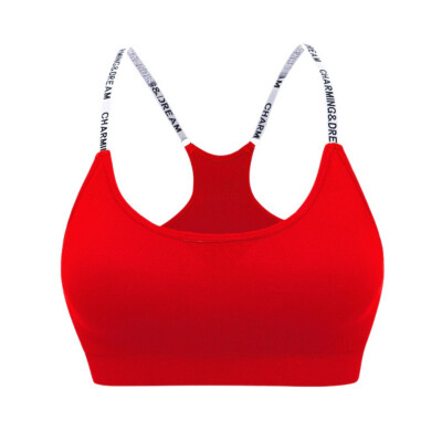 

Adjusted Y-Line Letter Straps Fitness Bras Shake Proof Underwear Tops Women Wireless Workout Bras