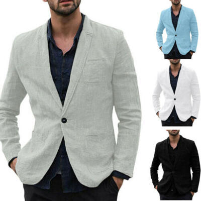 

Men Casual Slim Business Formal One Button Blazer Coat Autumn Jacket Tops New