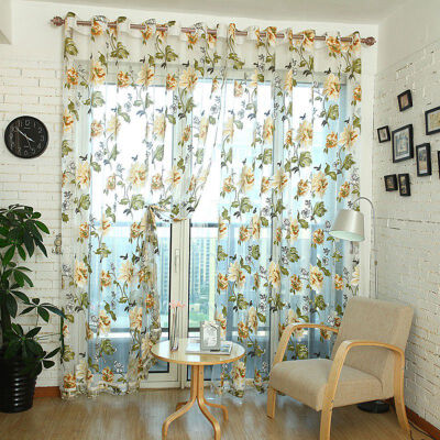 

Top Selling For 1 Pcs Elegant Floral Tulle Voile Window Curtain Panel Sheer Drape Scarf Valances