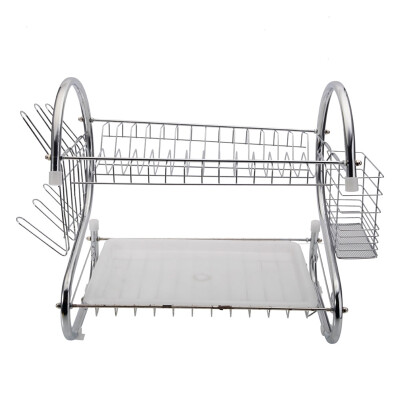 

Kitchen -shaped Dual Layers Bowls & Dishes & Chopsticks & Spoons Collection Shelf Dish Drainer