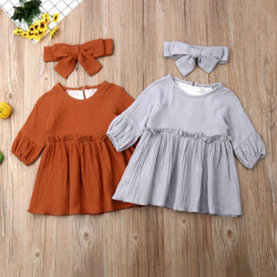 

Toddler Girl Baby Dress Long Sleeve Princess Party Pageant Dresses Kids Clothes