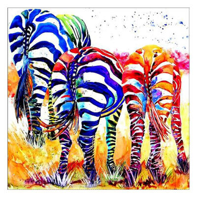 

5D DIY Full Drill Diamond Painting Colorful Zebra Cross Stitch Embroidery