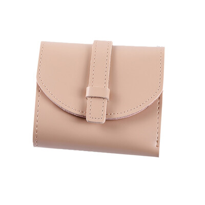 

Fashion Tri-fold Purse Card Cash Holder Solid Color Women Faux Leather Wallet