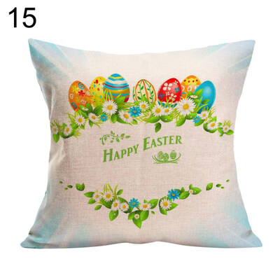 

Easter Rabbit Egg Pillow Case Linen Sofa Waist Throw Cushion Cover Decoration