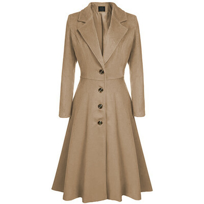 

Ladies Loose Lapel Collar Long Sleeve Jacket Tops Button Down Formal Work Coat