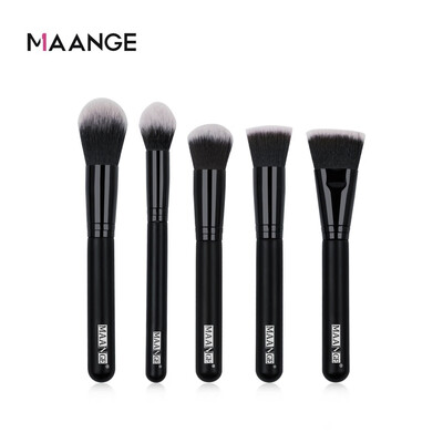 

〖Follure〗5 Pcs Wooden Handle Makeup Brush Powder Base Powder Paint Set Makeup Tools