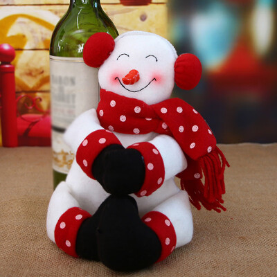 

Wine Bottle Cover Bags Snowman Santa Claus Christmas Decoration Sequins Xmas