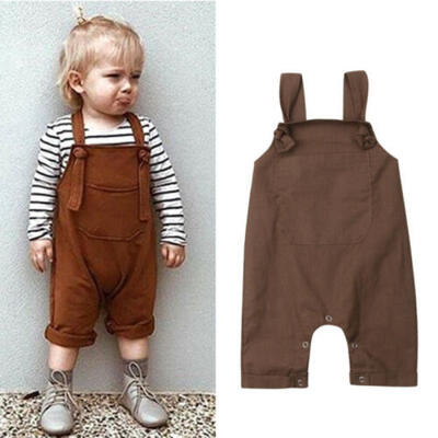 

2019 Infant Baby Boys Girls Dungarees Bib Pants Romper Overalls Outfits Clothes