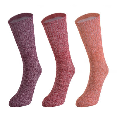 

3 Pairs of Mixed Color Women Cotton Socks Pure Color Breathable Comfortable Socks with One Size