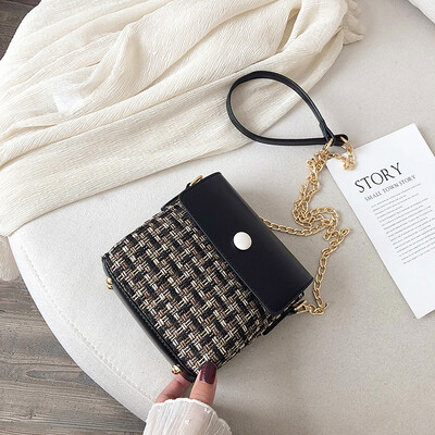 

Summer ins super fire bucket bag female 2019 new Korean version of the wild single shoulder slung fashion contrast color chain bag