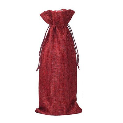 

10Pcs Champagne Wine Bottle Burlap Bags Storage Cover Party Gift Home Decor