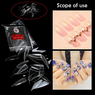 

Gobestart Nail tip long salon fake nail piece finished 500 pieces half stick art long nail