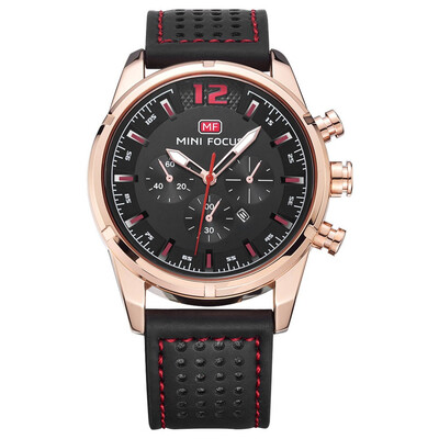 

BOFUTE Mens Watch Japanese Quartz Movement Calendar Luminous Waterproof Genuine Leather Watchband 0005G