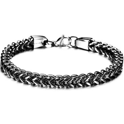 

Men Bracelet Silver Gold Color Black Stainless Steel Bracelet & Bangle Male Accessory Hip Hop Party Rock Jewelry