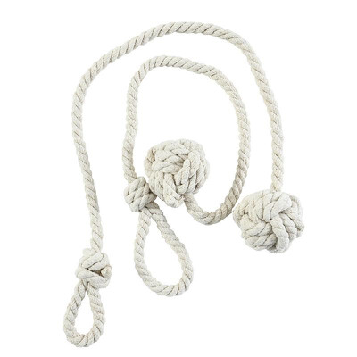 

1Pair Curtain Tiebacks Rope Round Finial Drapery Tie Bakes Holdbacks