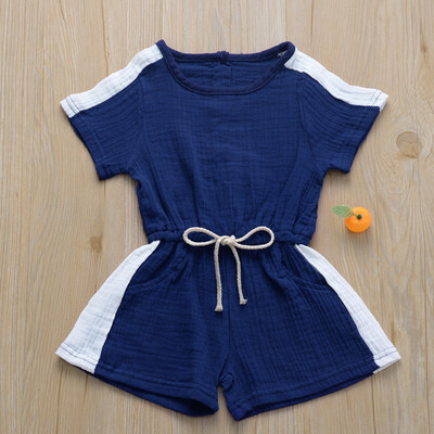 

Summer Toddler Baby Girls Sleeveless Solid Print Jumpsuit Pants Romper Clothes