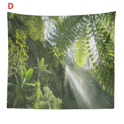 

Toponeto Misty Forest Tapestry Wall Hanging Nature Landscape Tapestry Sunshine Through Tree Tapestries For Bedroom Living Room