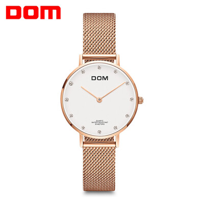 

DOM G - 36G - 7M Fashion Diamond Dial Stainless Steel Mesh Strap Women Quartz Watch