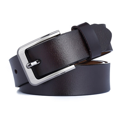 

Leather belt men Mens pin buckle leather belt simple retro youth middle-aged mens belts