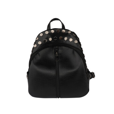 

Tailored Small Women Backpacks Rivet Zipper Student Backpack Preppy Fashion Bag