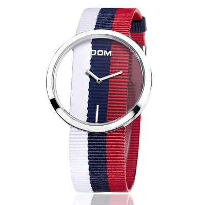 

DOM LP-205L Women Wristwatch 30m Waterproof Hollow Dial Design Strengthened Mineral Mirror Pointer Style Female Watch