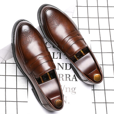 

New England carved a pedal set foot tide shoes men Korean version of lazy shoes business dress casual shoes H07